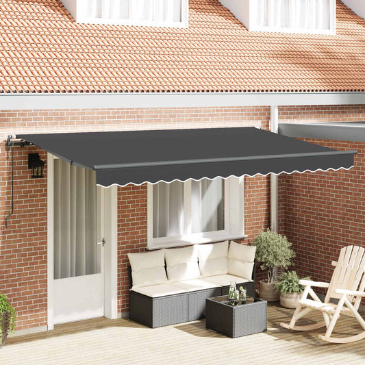 Tenda Retrattile Antracite 400 x 200 cm Tessuto | homemem39