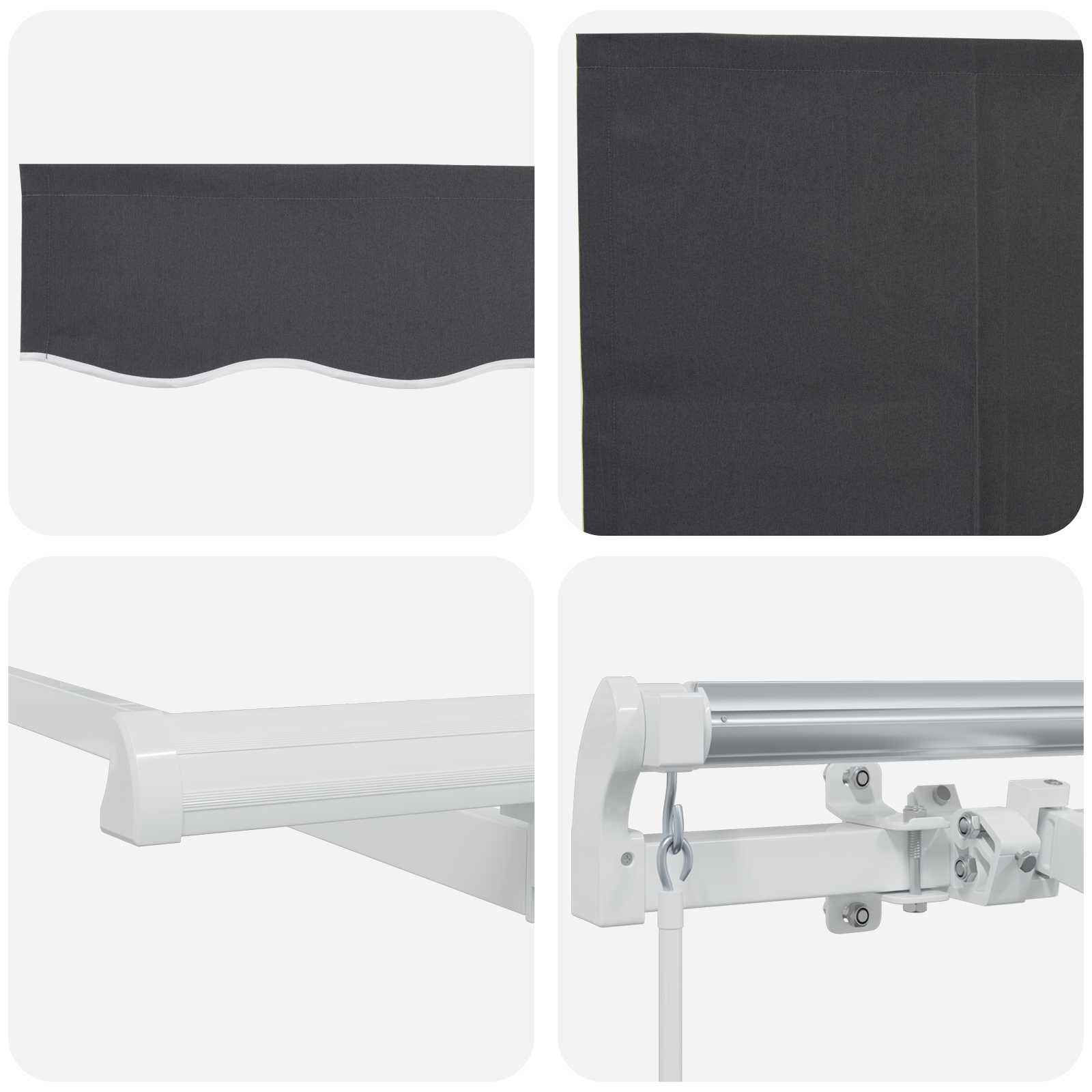 Tenda Retrattile Antracite 400 x 200 cm Poliestere e Alluminio | homemem39