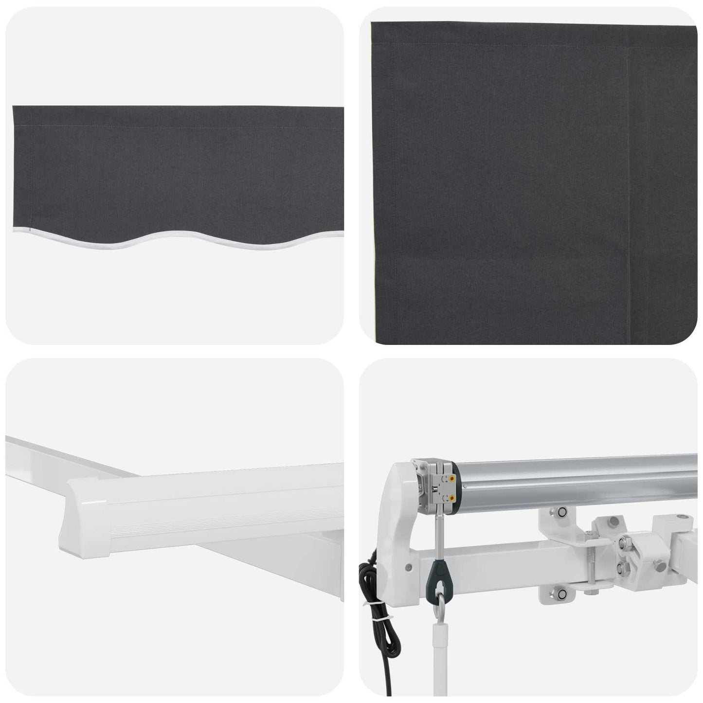 Tenda Retrattile Antracite 400 x 200 cm Poliestere e Alluminio