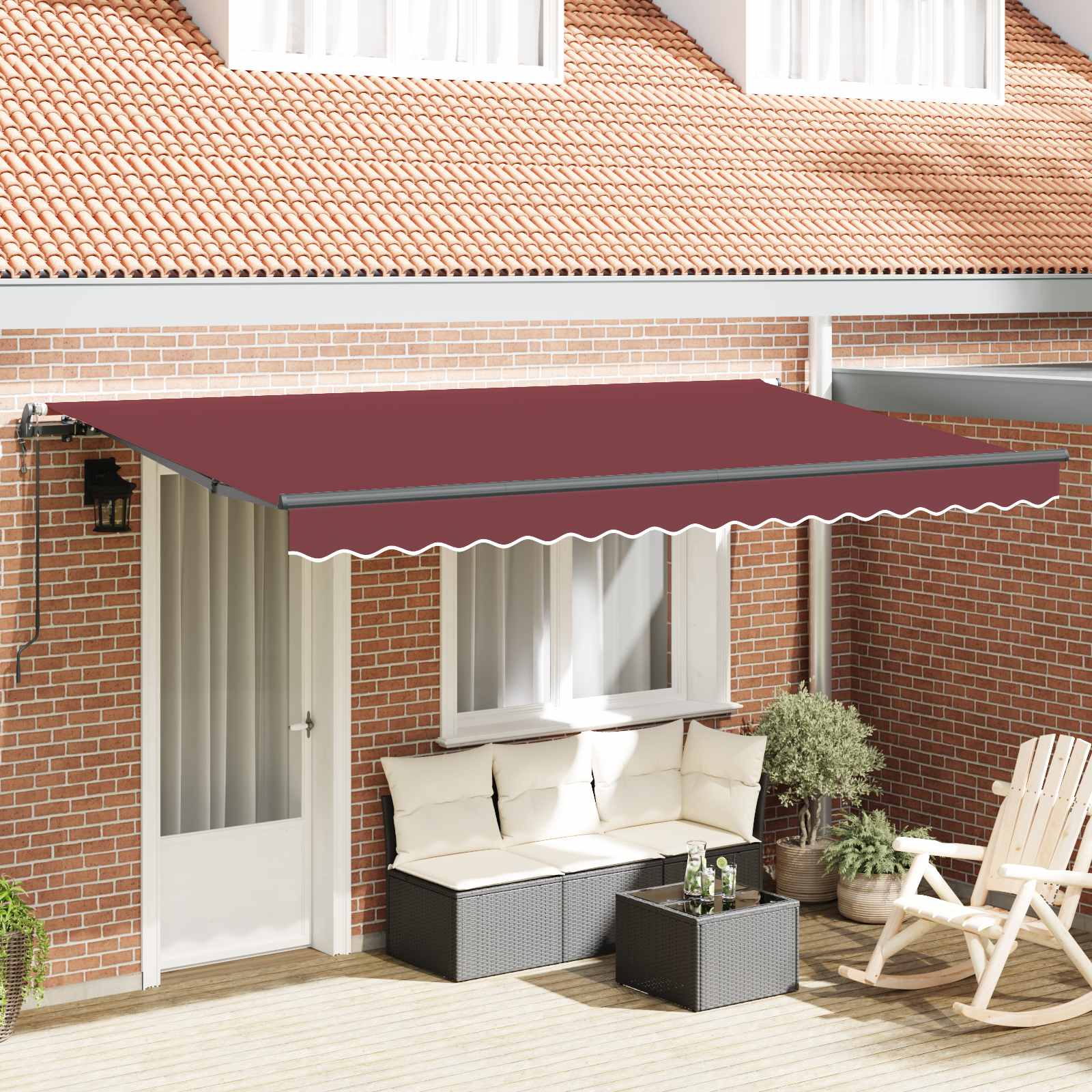 Tenda Retrattile Borgogna 400 x 200 cm Tessuto | homemem39