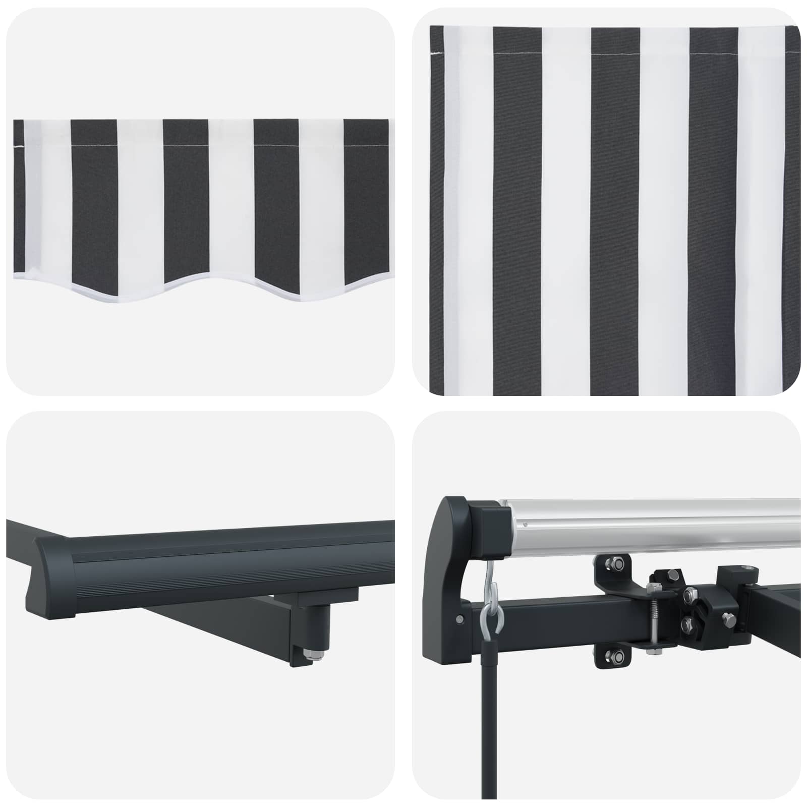 Tenda Retrattile Antracite 400 x 200 cm Tessuto | homemem39