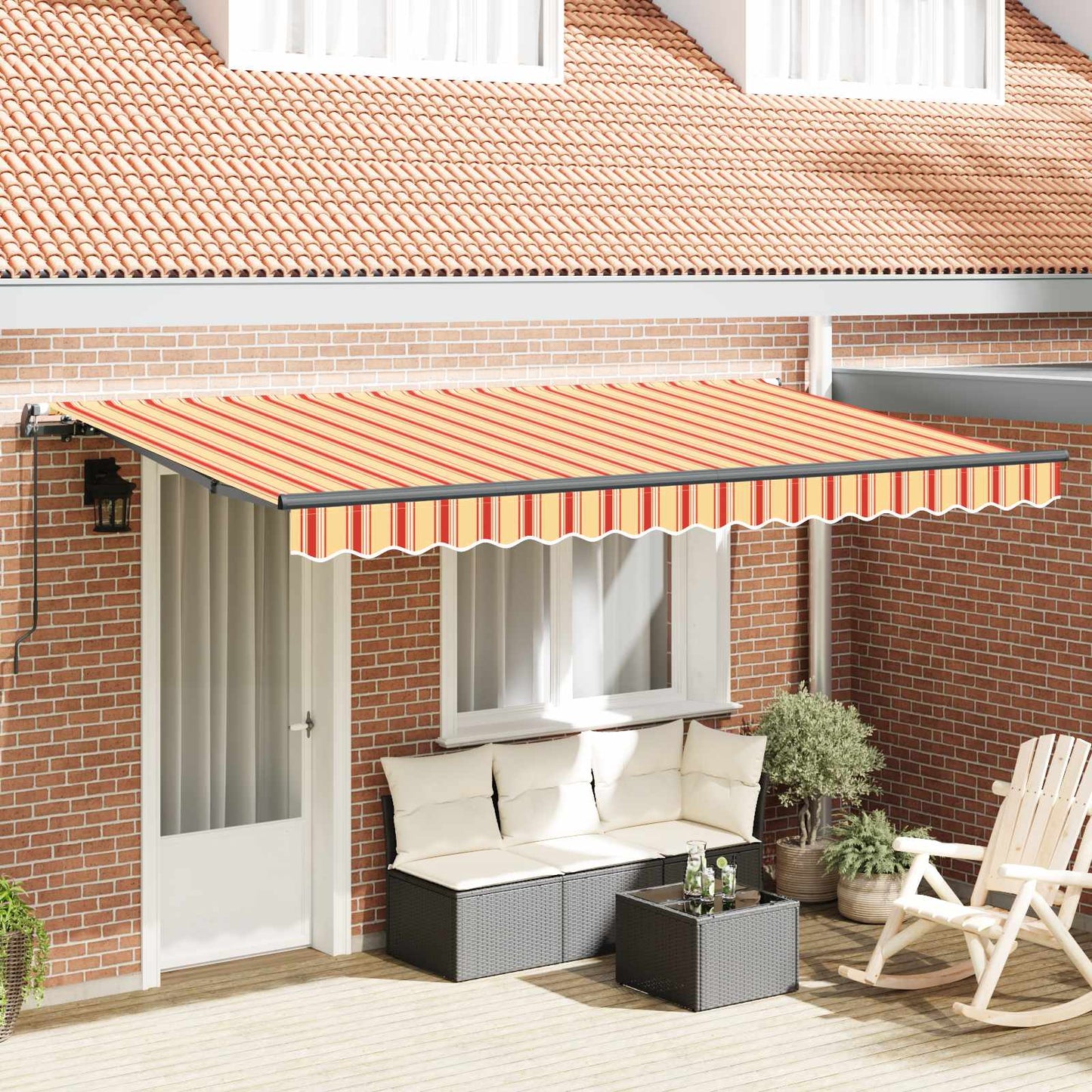 Tenda retrattile Giallo 400 x 200 cm Tessuto | homemem39