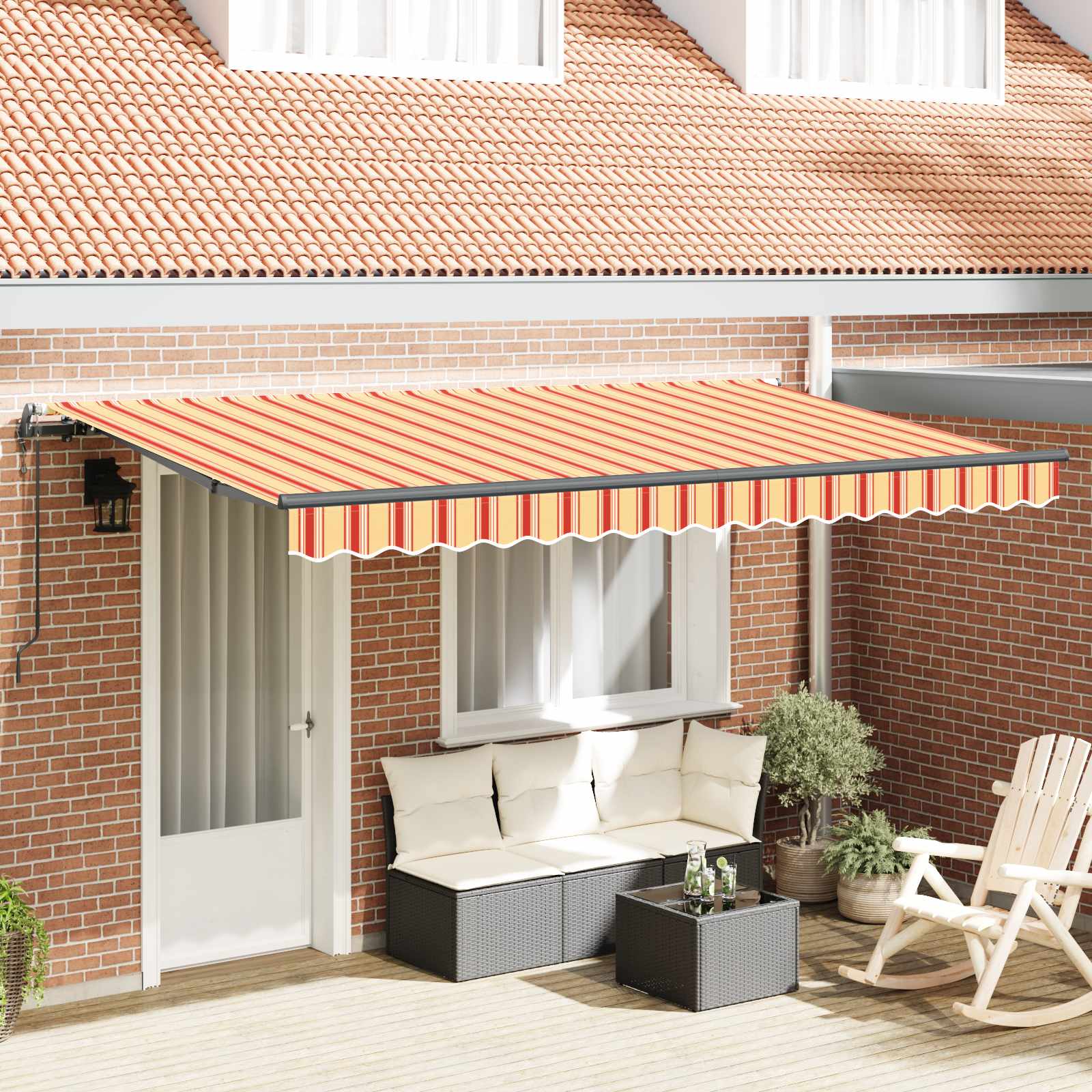 Tenda retrattile Giallo 400 x 200 cm Tessuto | homemem39