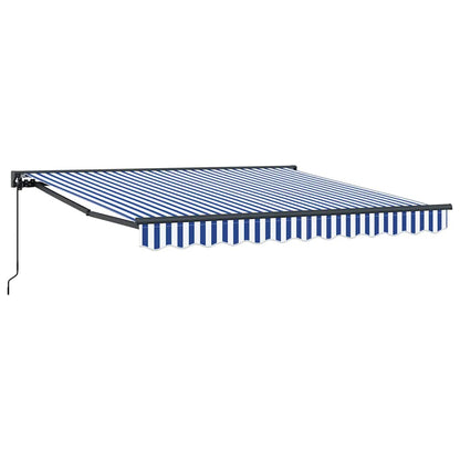 Tenda Retrattile Blu e Bianco 300 x 250 cm Poliestere e Metallo
