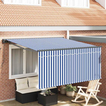 Tenda Retrattile Blu e Bianco 300 x 250 cm