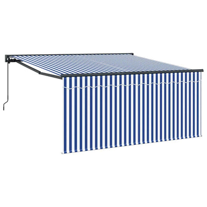 Tenda Retrattile Blu e bianco 300 x 250 cm Tessuto - homemem39