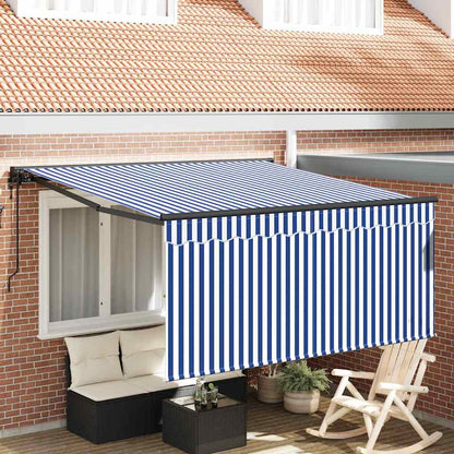 Tenda Retrattile Blu e bianco 300 x 250 cm Tessuto - homemem39