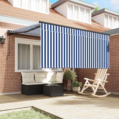 Tenda Retrattile Blu e bianco 300 x 250 cm Tessuto - homemem39