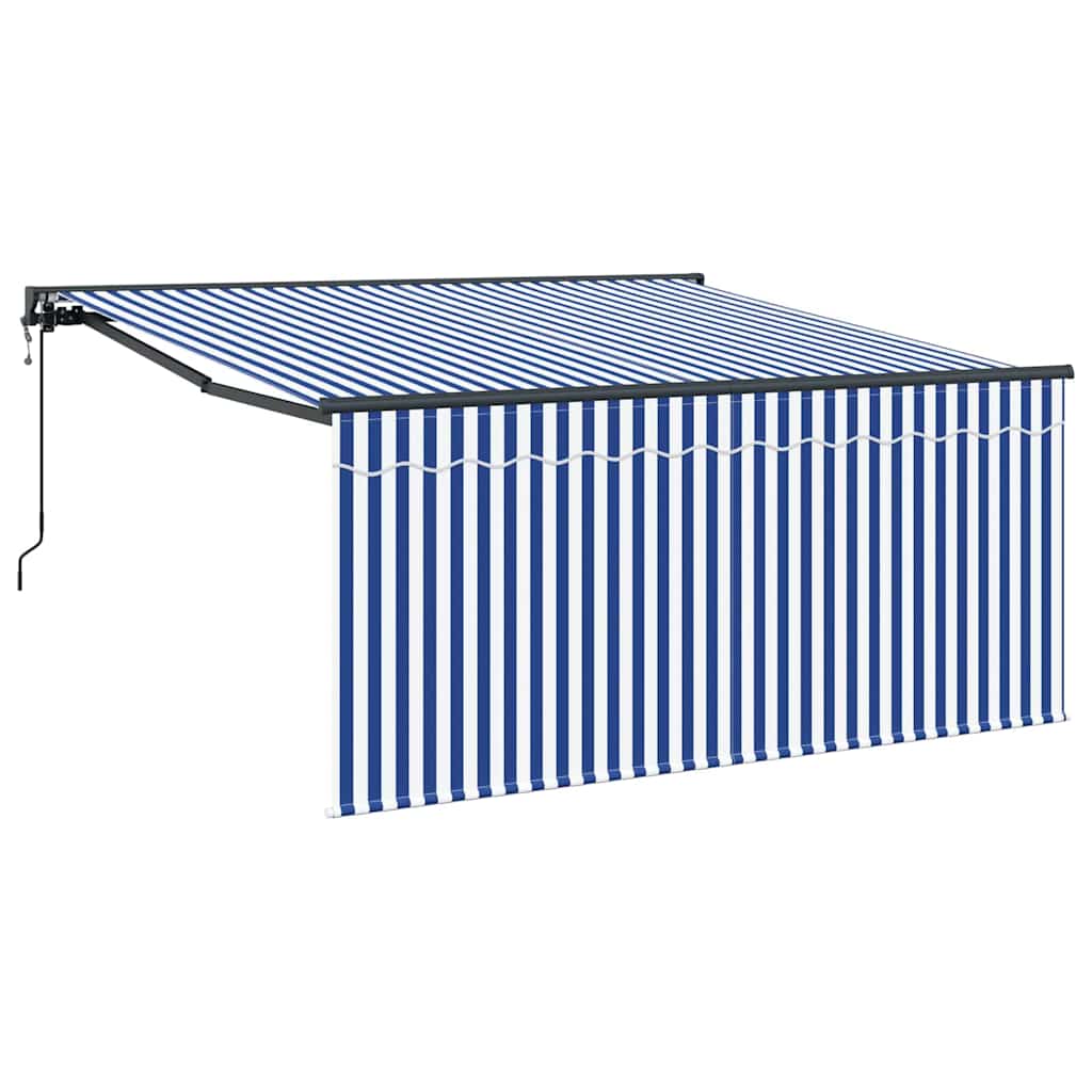 Tenda Retrattile Blu e bianco 300 x 250 cm Tessuto - homemem39