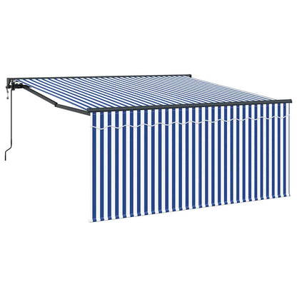 Tenda Retrattile Blu e bianco 300 x 250 cm Tessuto - homemem39