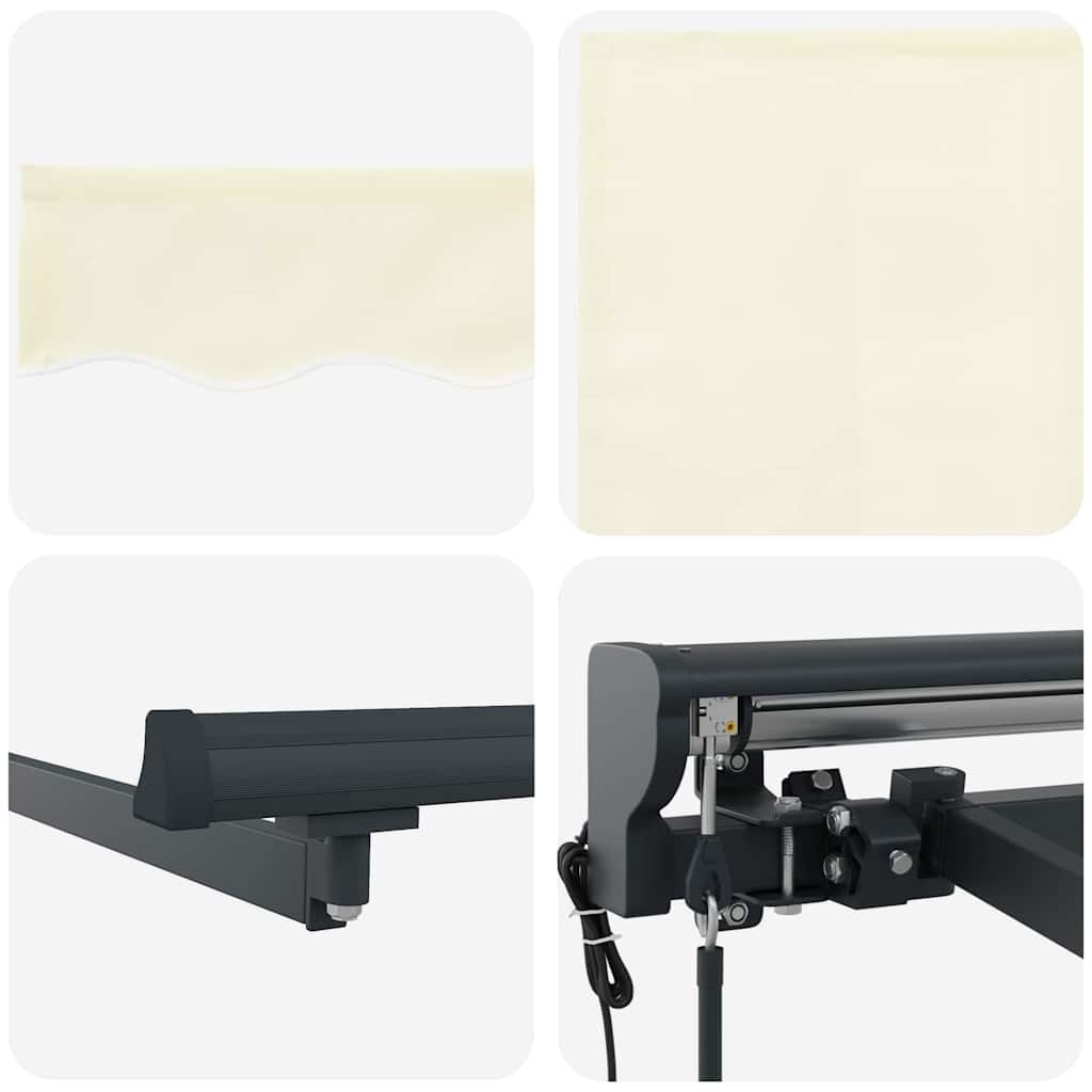 Tenda Retrattile Crema 300 x 250 cm Poliestere e Metallo