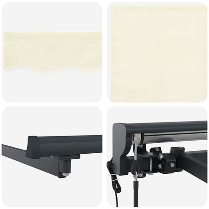 Tenda Retrattile Crema 300 x 250 cm Poliestere e Metallo