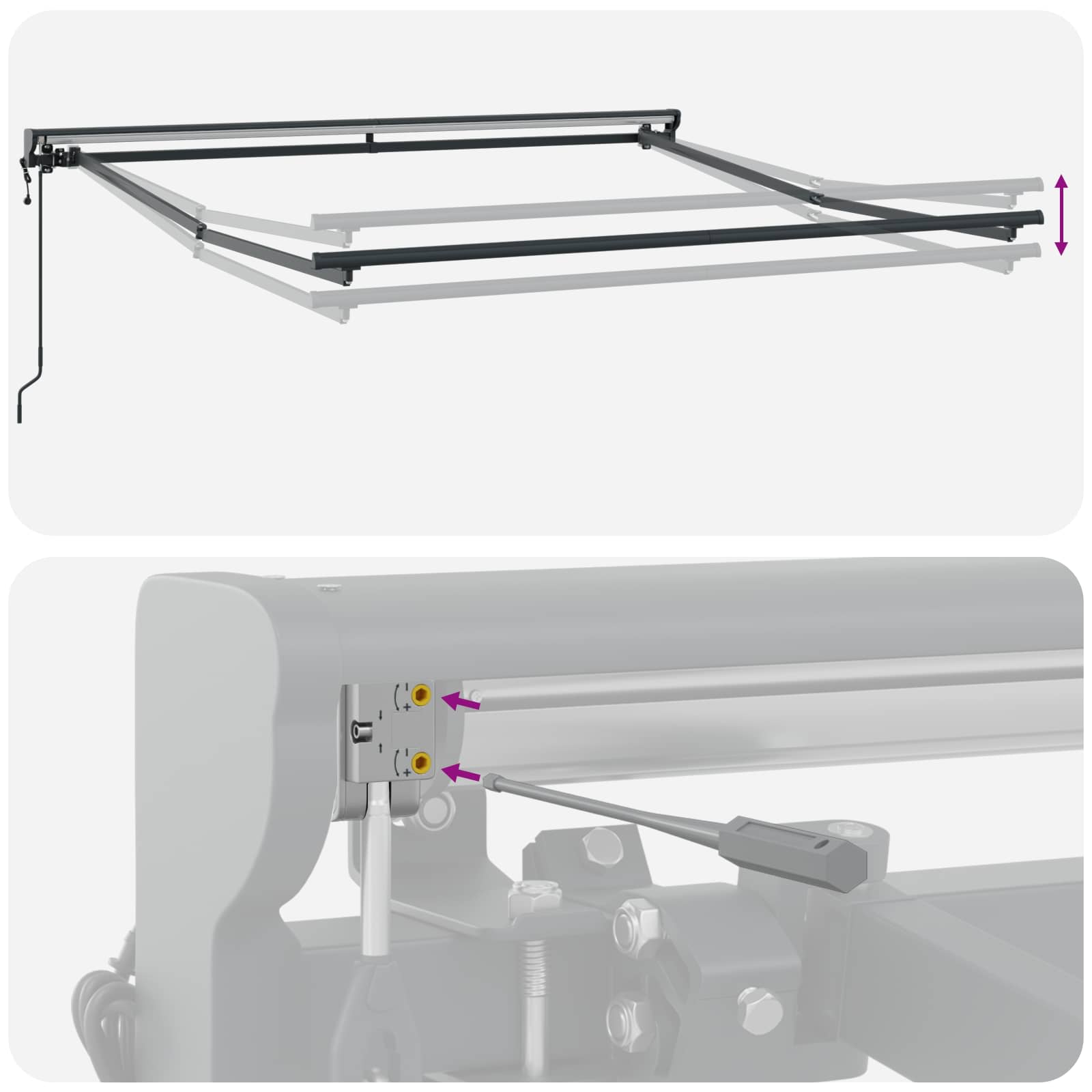 Struttura della tenda Giallo e Bianco 300 x 250 cm | homemem39