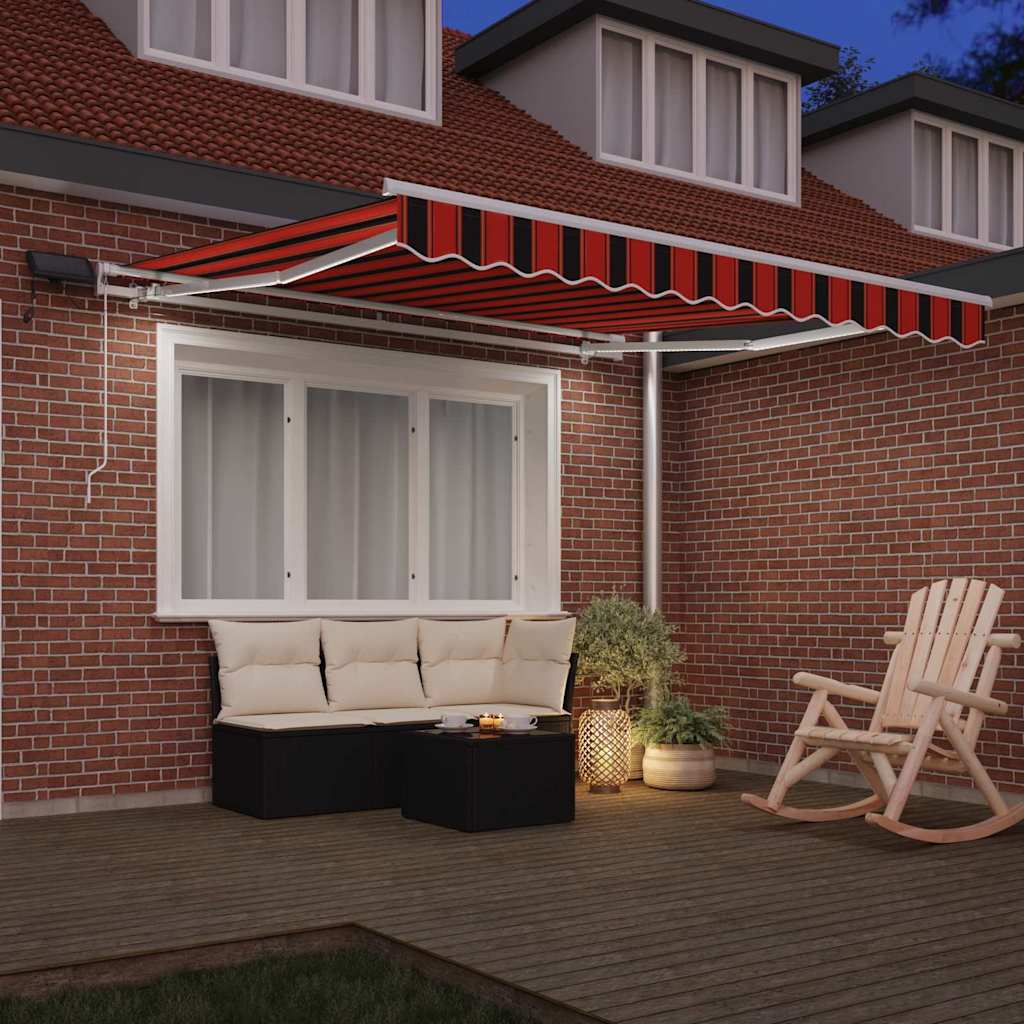 Tenda Retrattile con arancione e marrone 300 x 250 cm Tessuto - homemem39