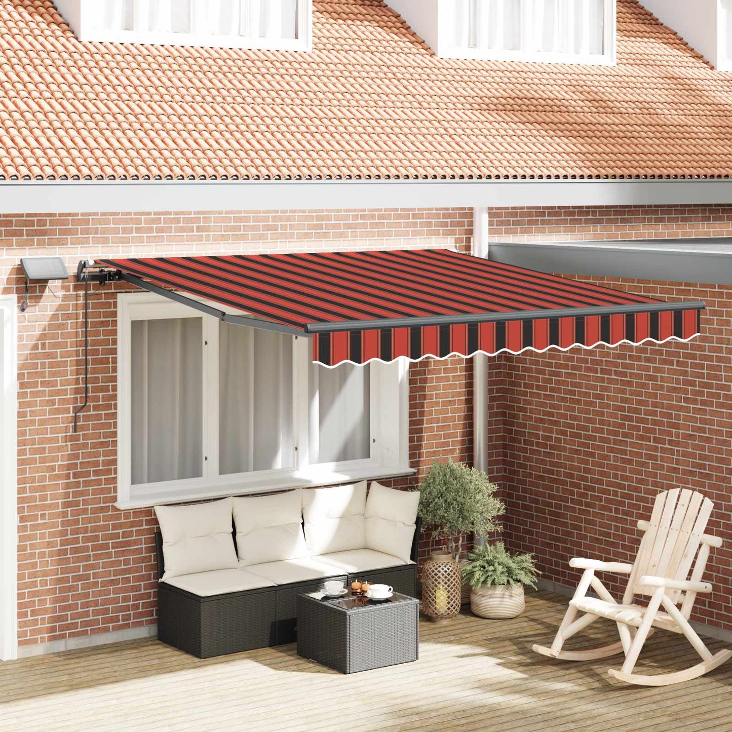 Tenda retrattile arancione e marrone 300 x 250 cm | homemem39
