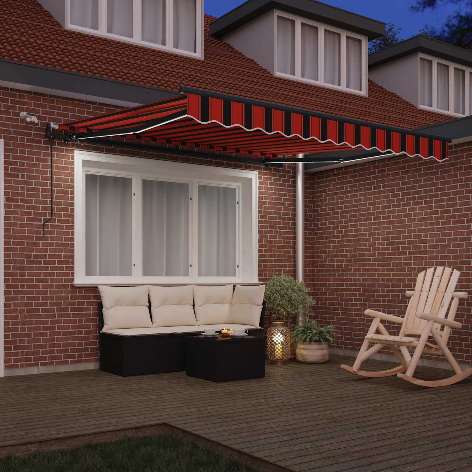 Tenda retrattile arancione e marrone 300 x 250 cm Poliestere | homemem39