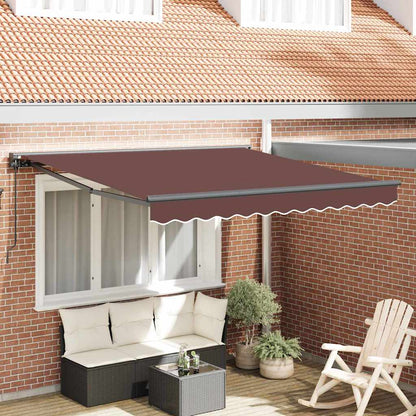 Tenda Retrattile Marrone 300 x 250 cm Poliestere e Metallo