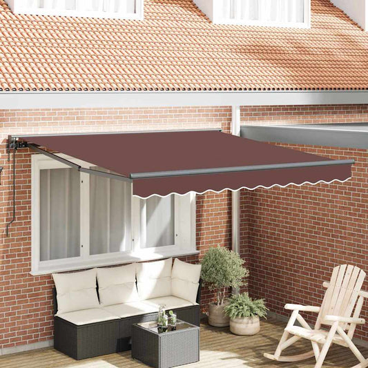 Tenda Retrattile Marrone 300 x 250 cm Poliestere e Metallo