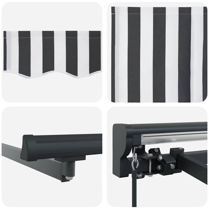 Tenda Retrattile Antracite e Bianco 300 x 250 cm