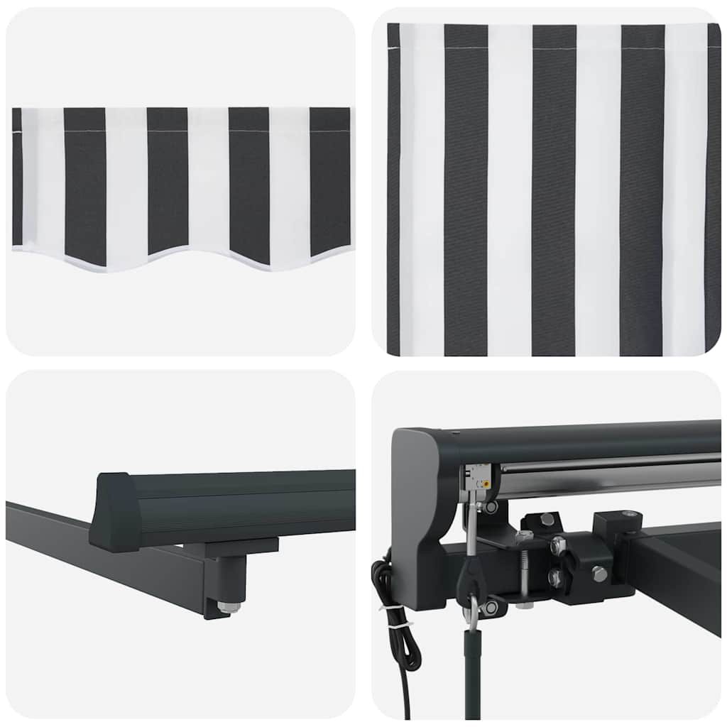 Tenda Retrattile Antracite e Bianco 300 x 250 cm