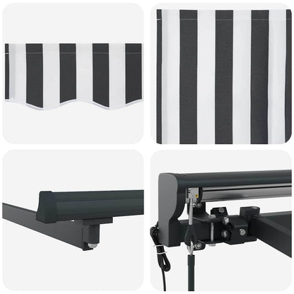 Tenda Retrattile Antracite e Bianco 300 x 250 cm