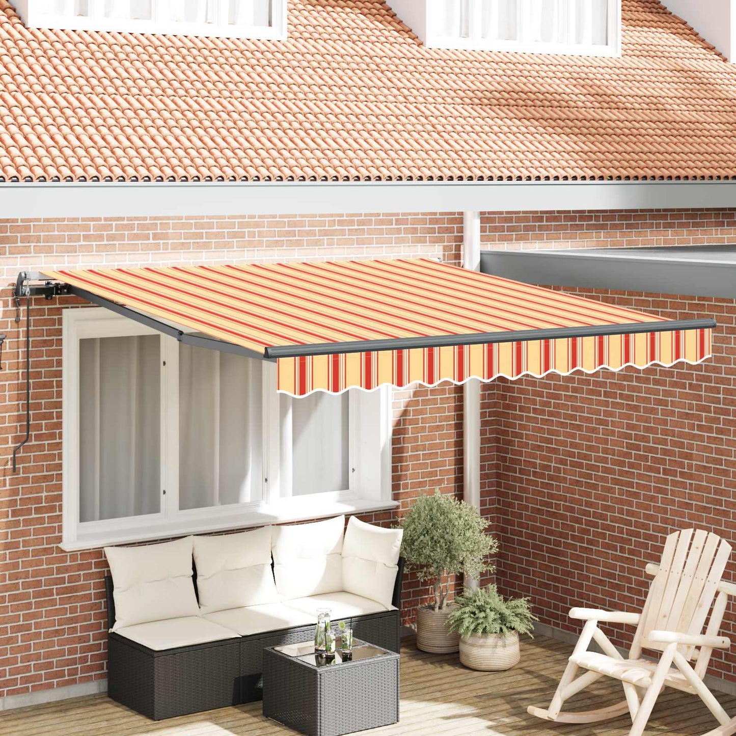 Tenda retrattile Giallo e Arancione 300 x 250 cm | homemem39