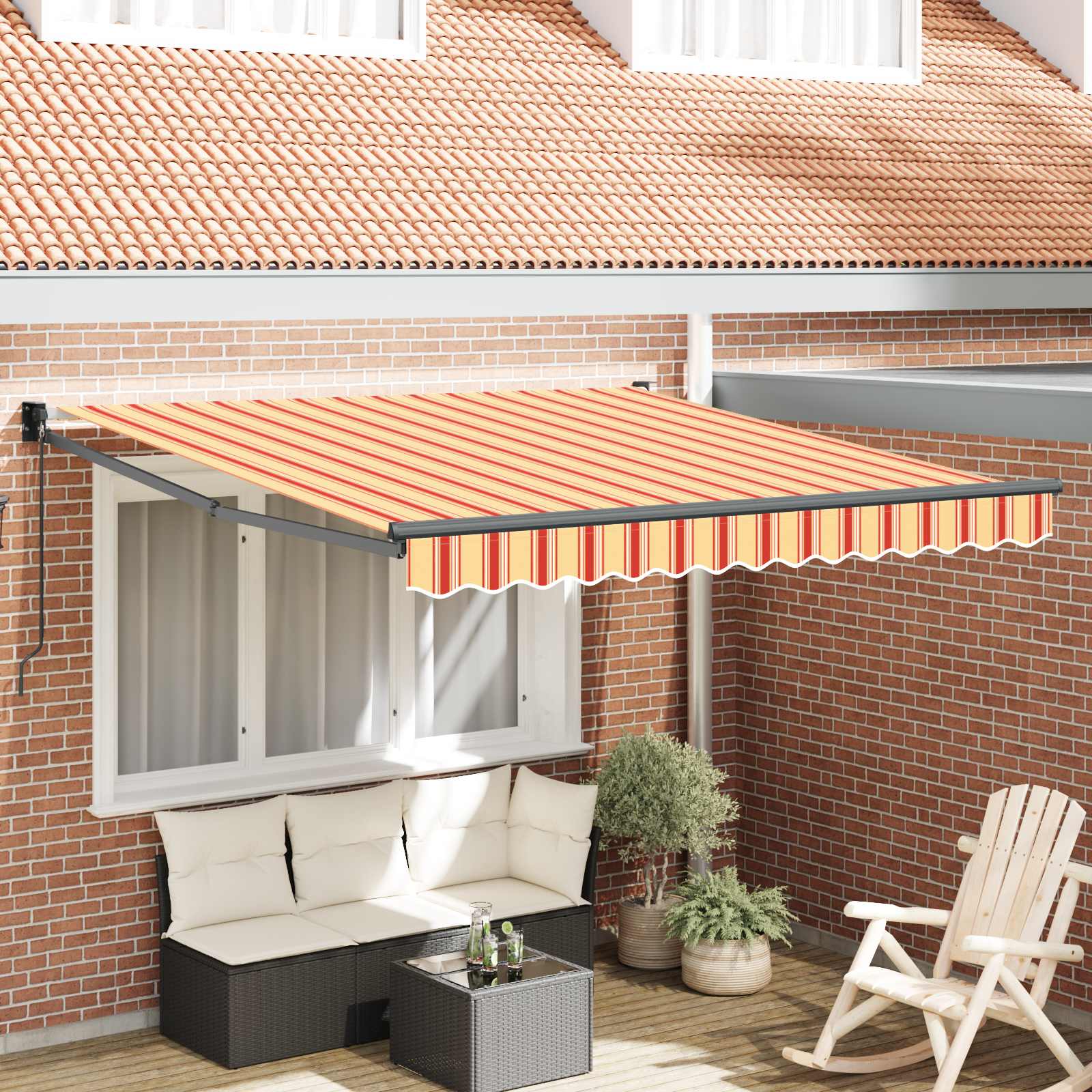 Tenda retrattile Giallo e Arancione 300 x 250 cm | homemem39