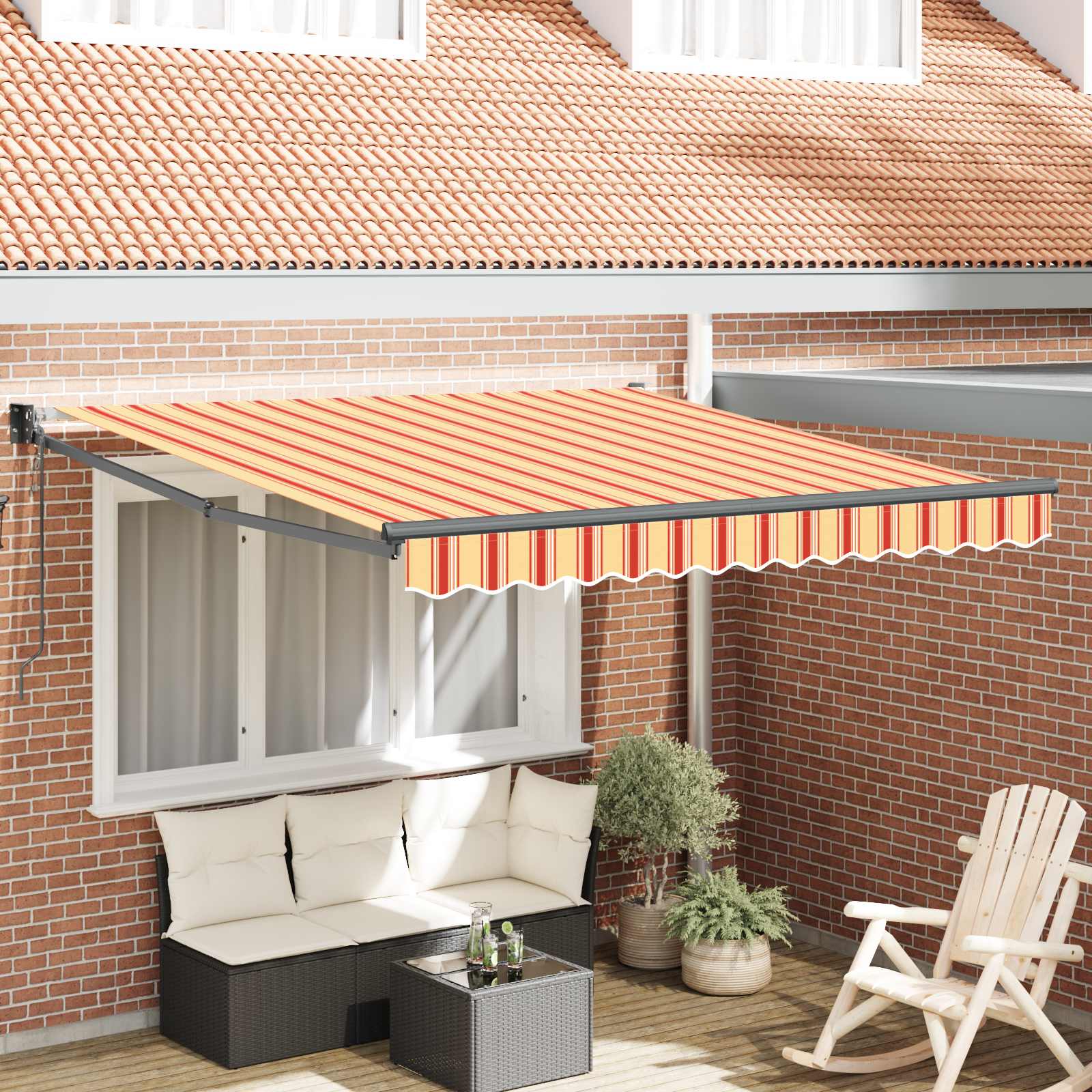 Tenda retrattile Giallo e Arancione 300 x 250 cm | homemem39