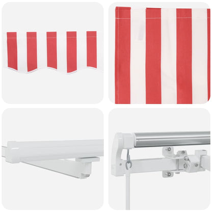 Tenda retrattile Rosso e Bianco 300 x 250 cm | homemem39