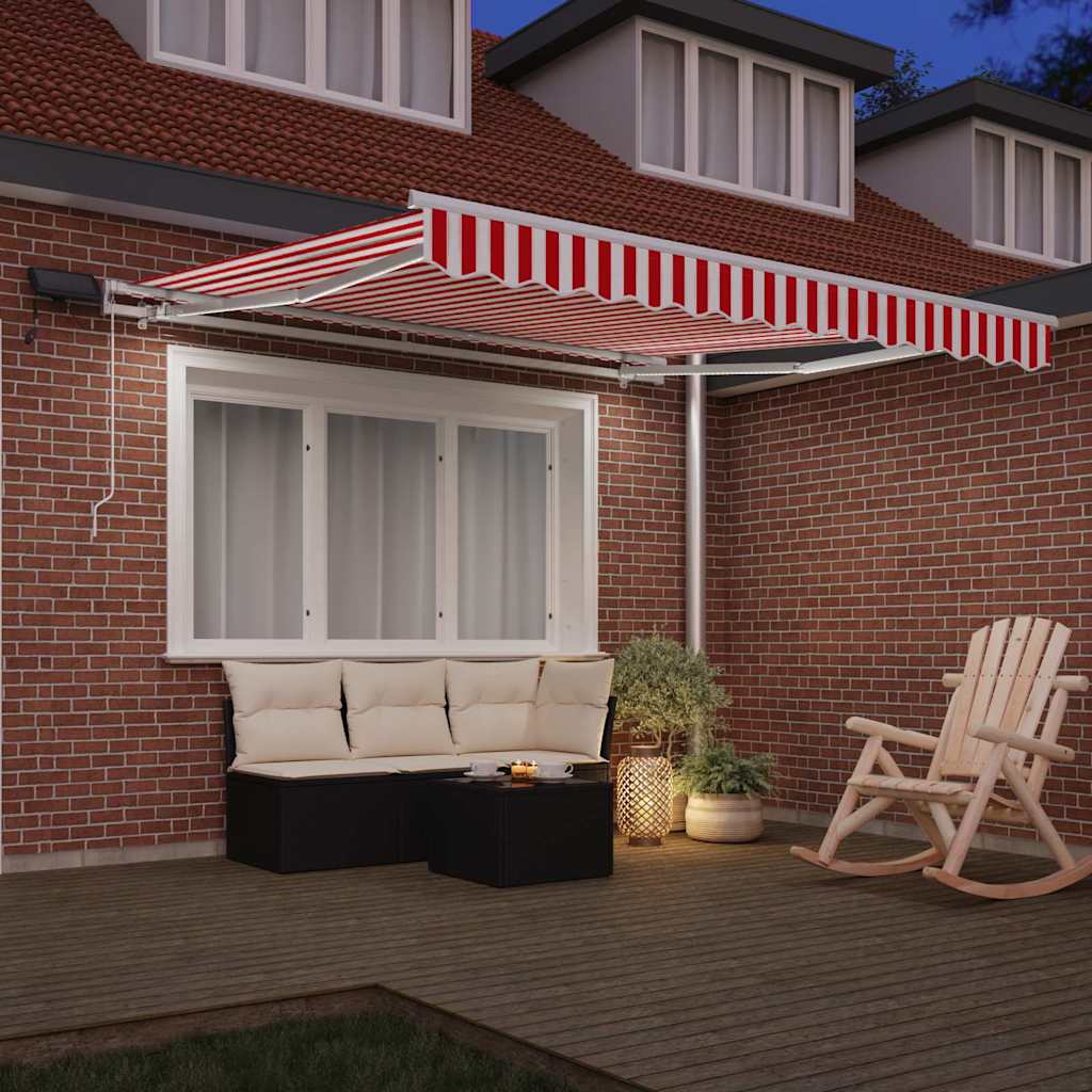 Tenda Retrattile con Rosso e bianco 300 x 250 cm Tessuto - homemem39