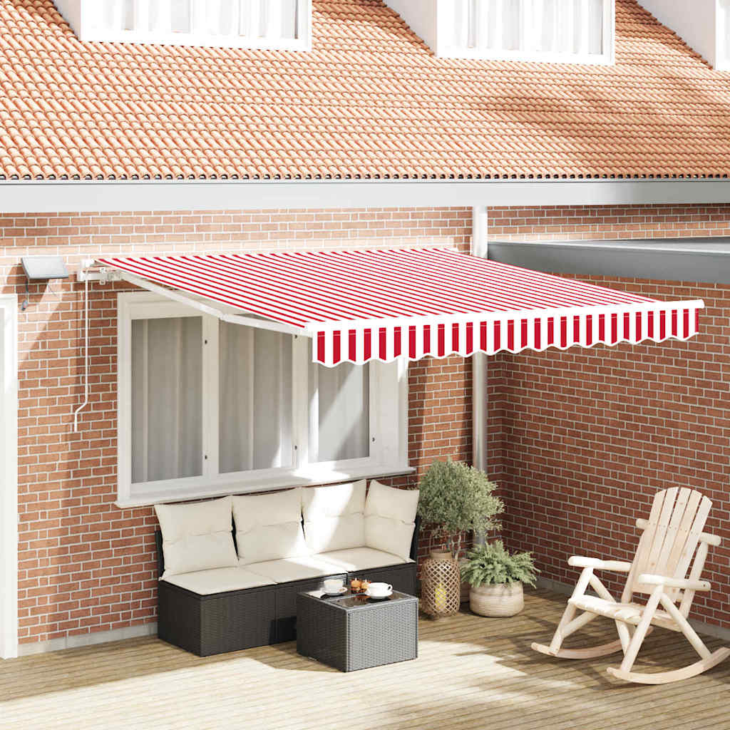 Tenda Retrattile con Rosso e bianco 300 x 250 cm Tessuto - homemem39