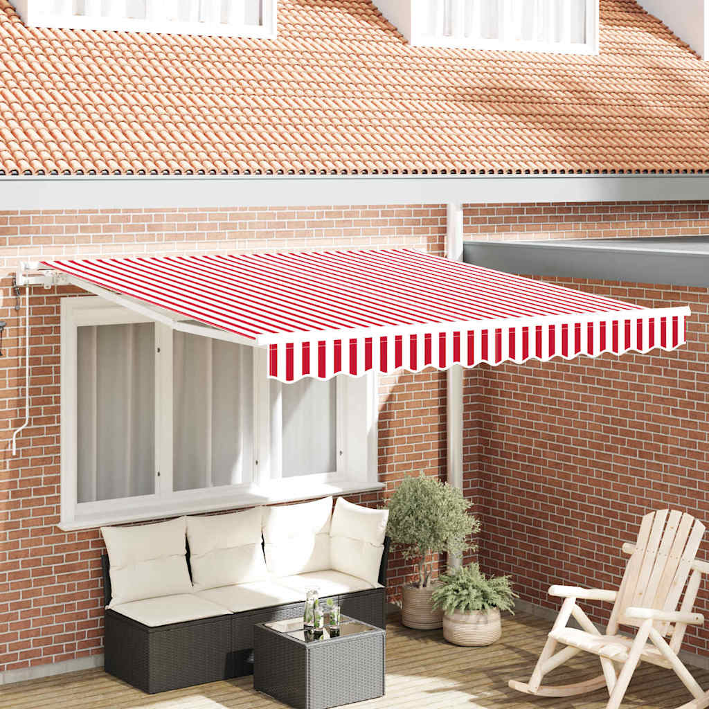 Tenda Retrattile 300 x 250 cm Rosso e bianco - homemem39