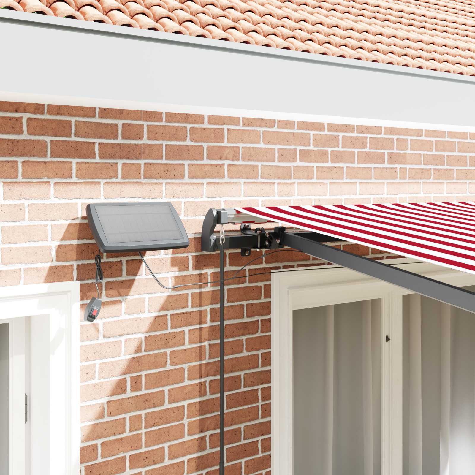Tenda retrattile Rosso e Bianco 300 x 250 cm | homemem39