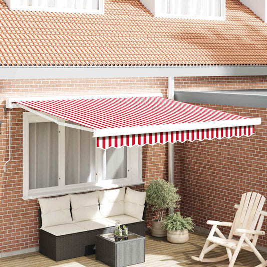 Tenda Retrattile Rosso e bianco 300 x 250 cm Tessuto e Metallo - homemem39
