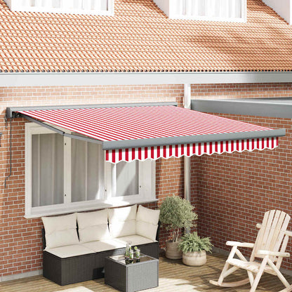 Tenda Retrattile Rosso e bianco 300 x 250 cm Tessuto e Metallo - homemem39
