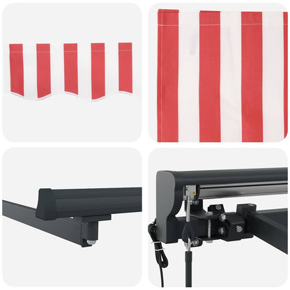 Tenda Retrattile Rosso e Bianco 300 x 250 cm