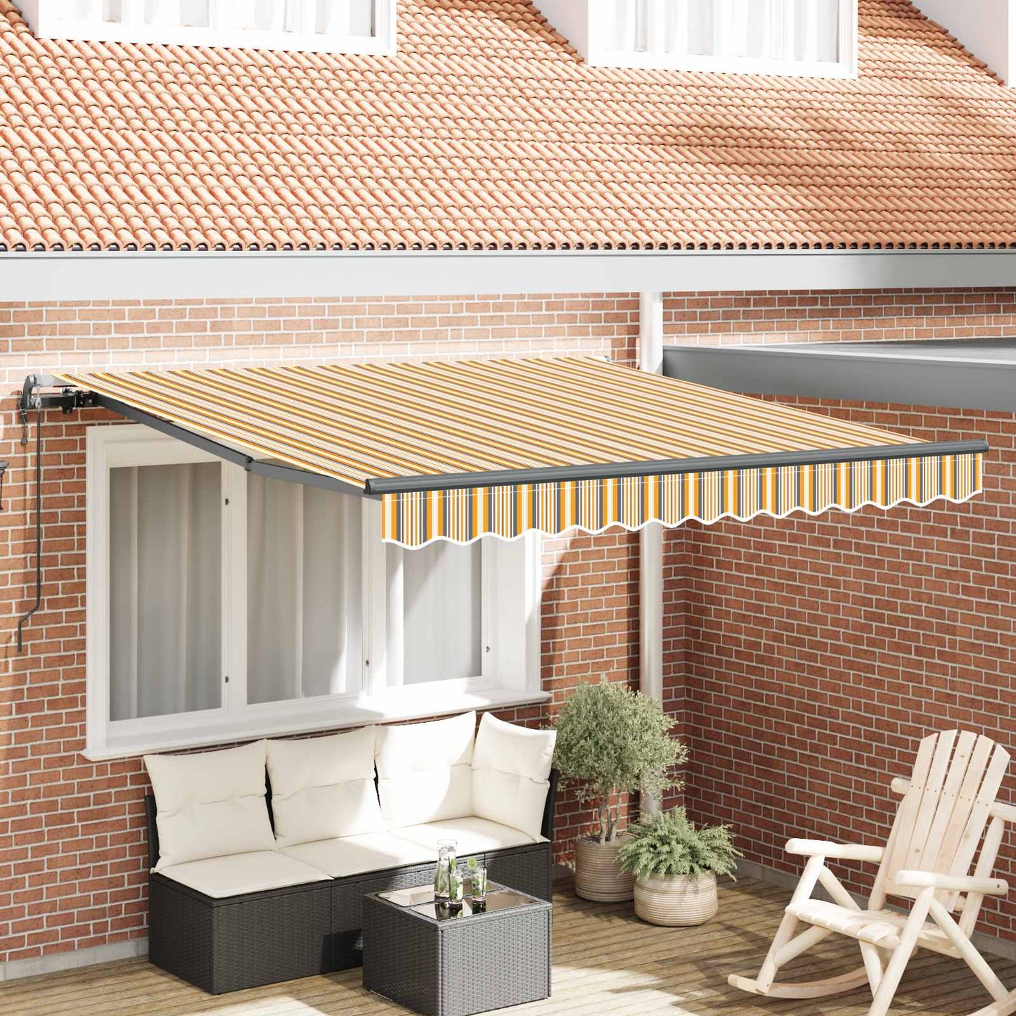 Tenda retrattile Multicolore 300 x 250 cm Tessuto e Alluminio | homemem39