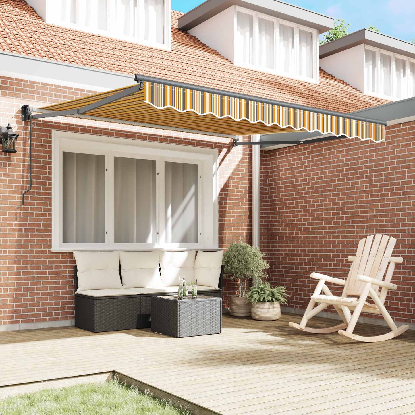 Tenda retrattile Multicolore 300 x 250 cm Poliestere e Metallo | homemem39