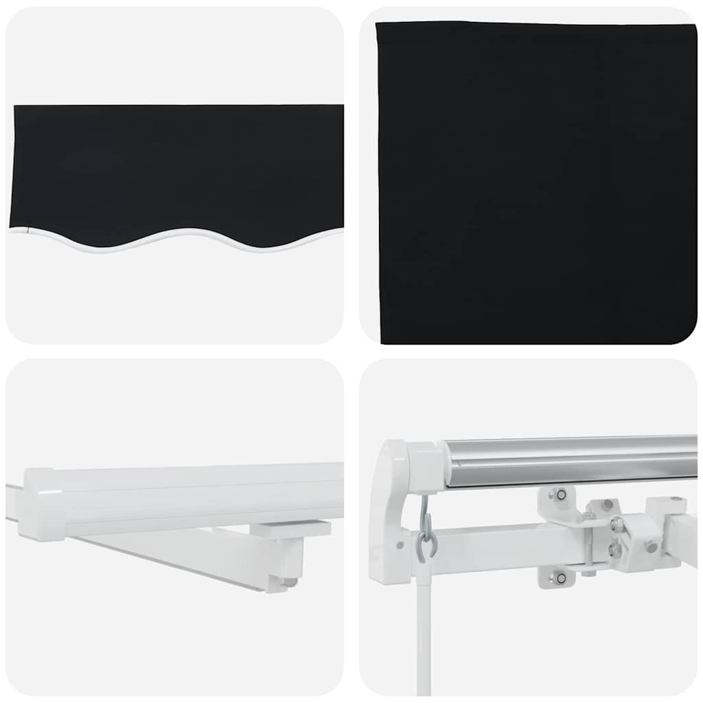 Tenda retrattile Nero 300 x 250 cm Tessuto e Alluminio | homemem39