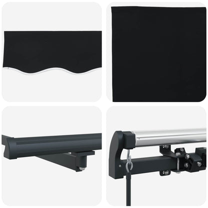 Tenda retrattile Nero 300 x 250 cm Poliestere e Alluminio | homemem39