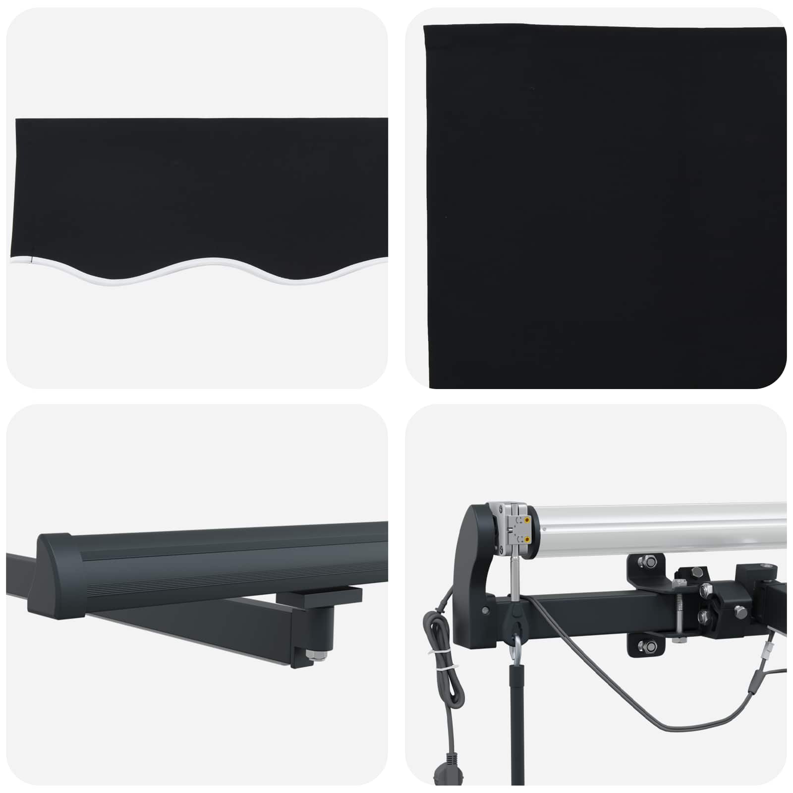 Tenda retrattile Nero 300 x 250 cm Poliestere | homemem39