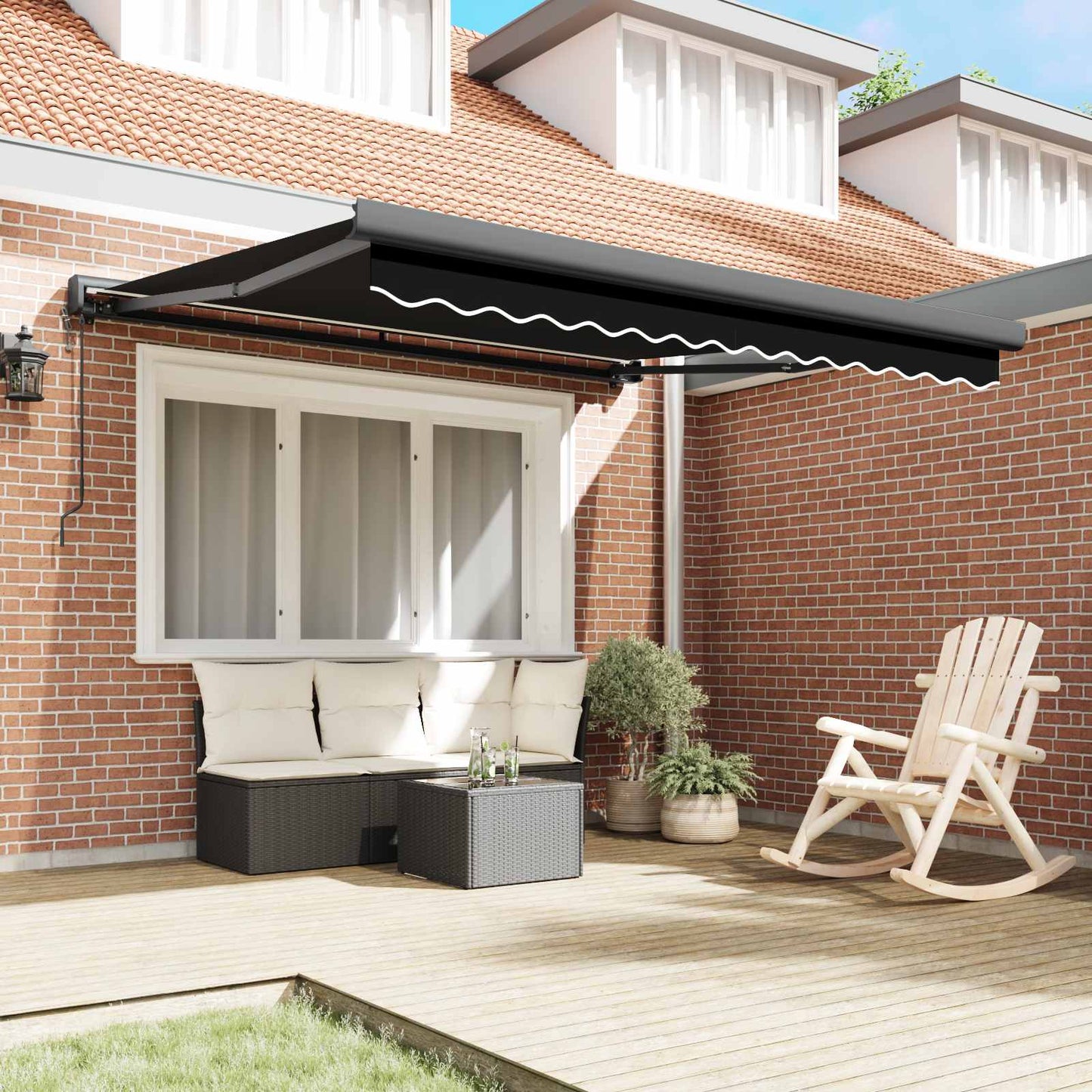 Tenda retrattile Nero 300 x 250 x 165 cm Tessuto e Metallo | homemem39