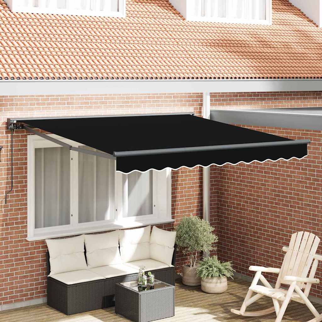 Tenda Retrattile Nero 300 x 250 cm Poliestere e Metallo