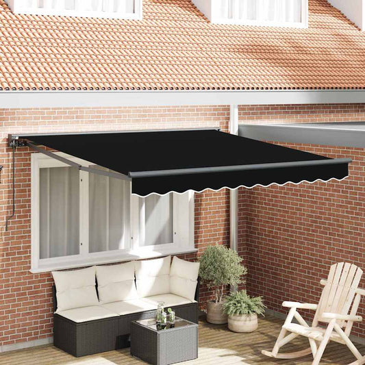 Tenda Retrattile Nero 300 x 250 cm Poliestere e Metallo