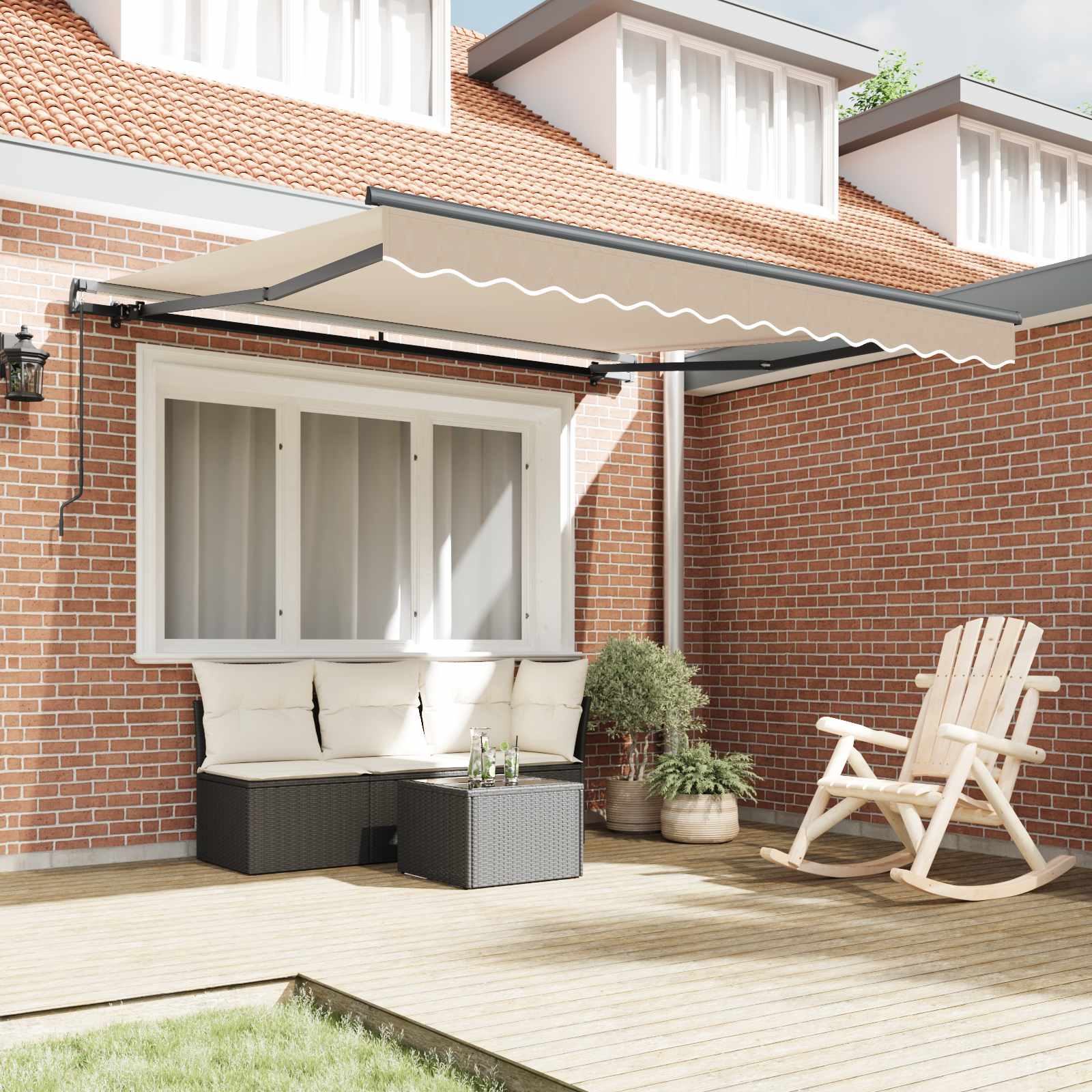 Tenda retrattile Beige 300 x 250 cm Poliestere e Alluminio | homemem39