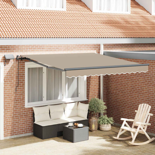 Tenda retrattile Beige 300 x 250 cm Tessuto e Alluminio | homemem39