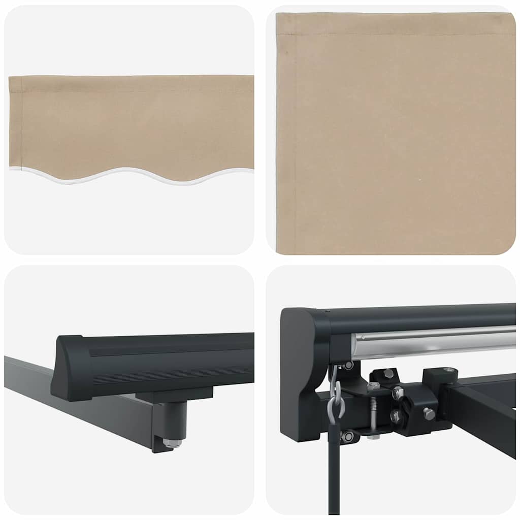 Tenda Retrattile Beige 300 x 250 cm Poliestere e Metallo