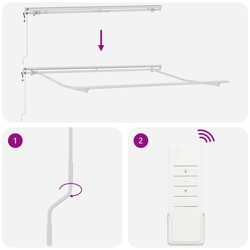 Tenda Retrattile 300 x 250 cm Bianco - homemem39