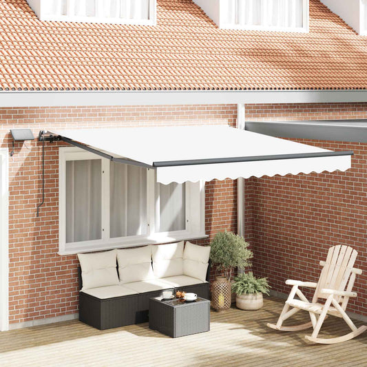 Tenda retrattile Bianco 300 x 250 cm Tessuto e Alluminio | homemem39