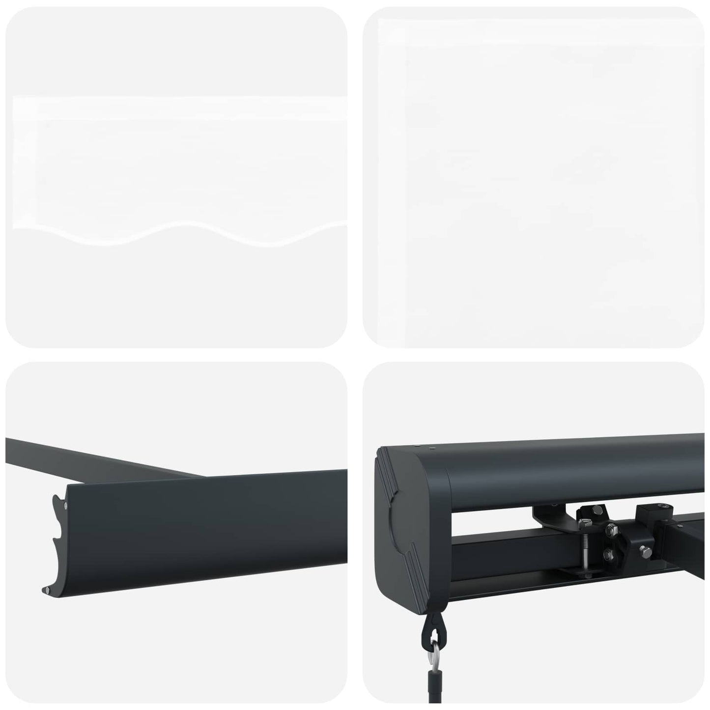 Tenda Retrattile Bianco 300 x 250 cm Tessuto e Metallo